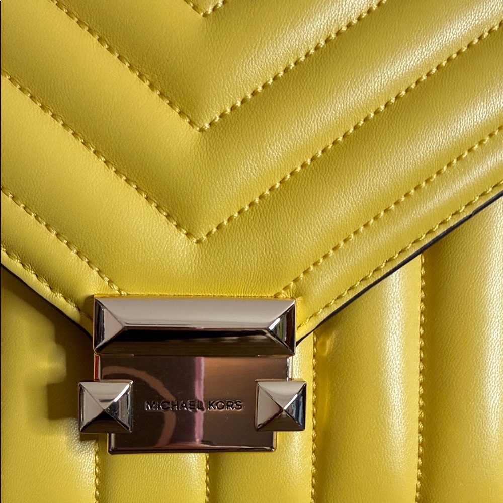 Michael Kors Golden Yellow Quilted Crossbody Bag - Picture 2 of 5